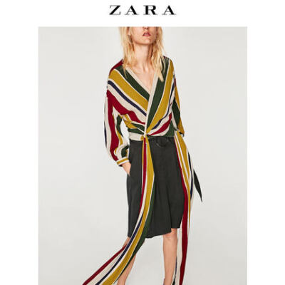 ZARA 女装 条纹交叉设计上衣 07958131330