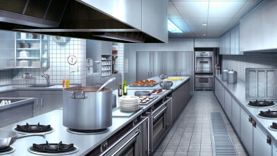 厨房……！，。。漫画场景