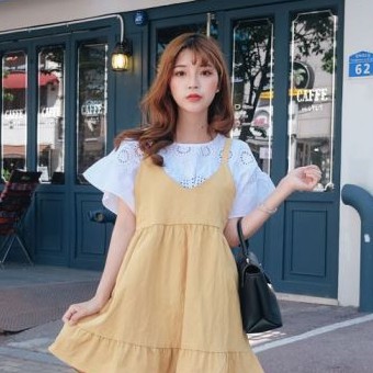 韩国 2017夏季女装 镂空 短袖 宽松 衬衫 E15