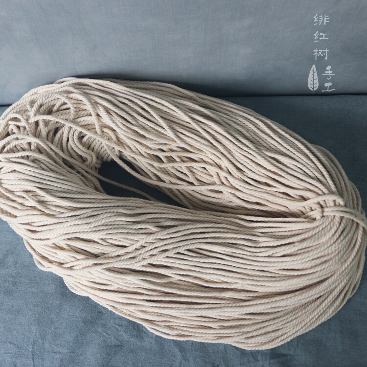 绯红树手工 Macrame编织 wallhanging 4MM 三股棉绳 棉线 材料