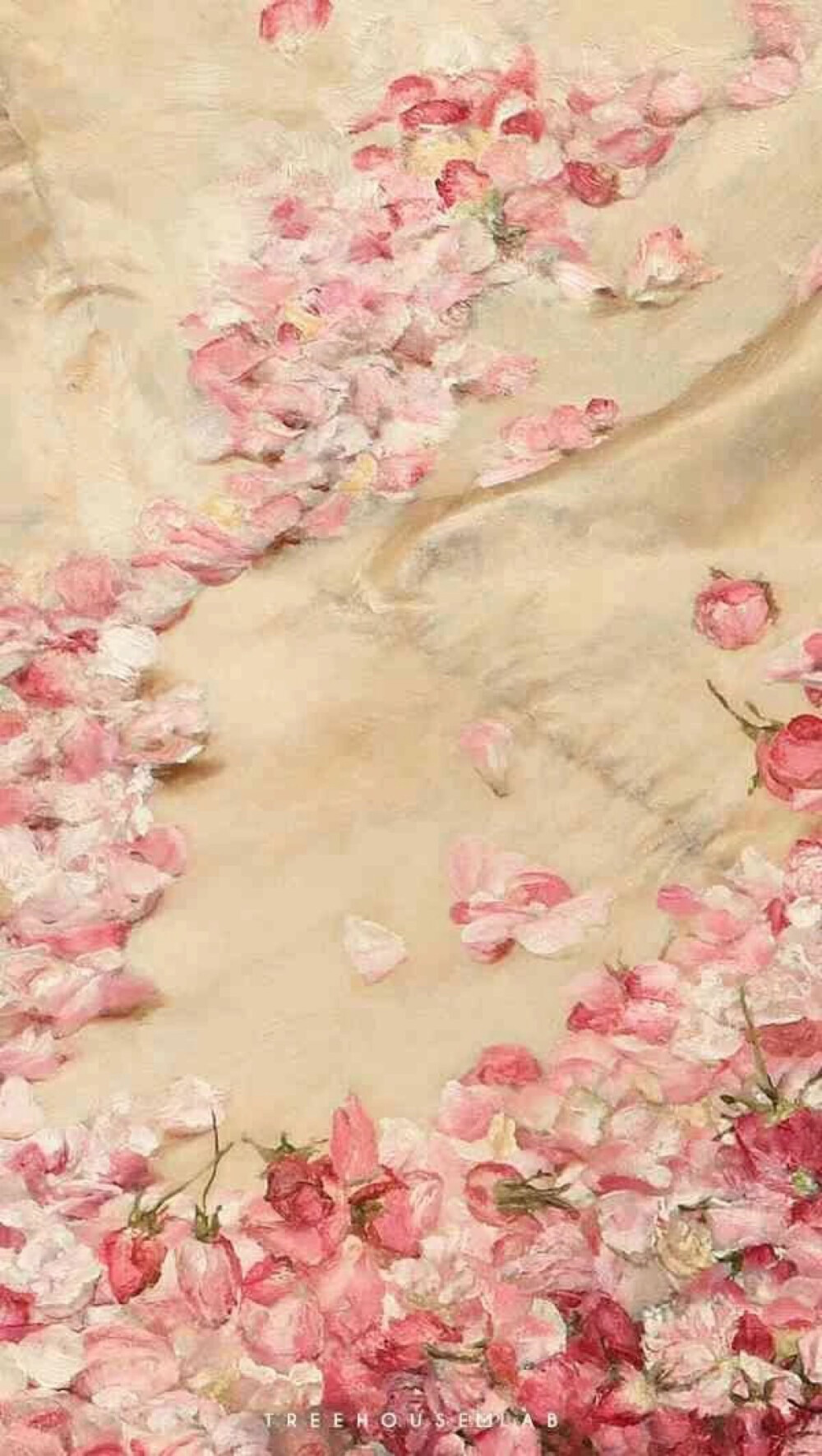 油画《埃拉加巴卢斯的玫瑰》特写手机壁纸