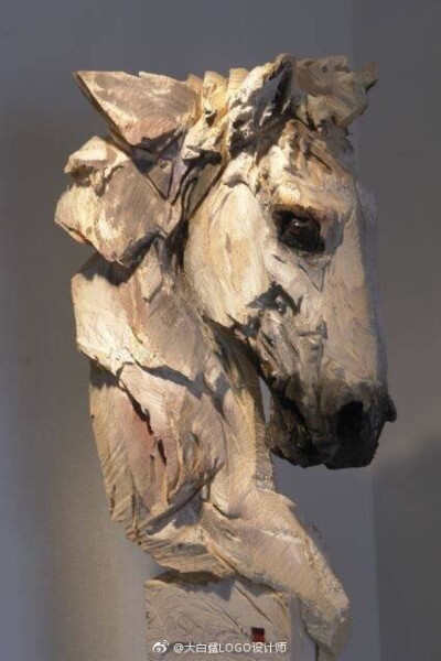 #雕塑#木雕工艺品动物——马