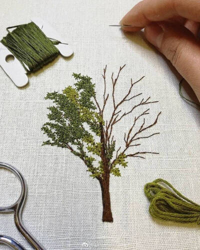 树的刺绣