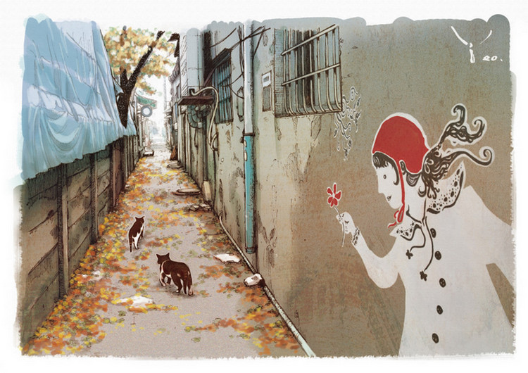 游走于城市街巷角落的猫咪,你可曾遇到过? ~ 来自画师glimyeo插画作品