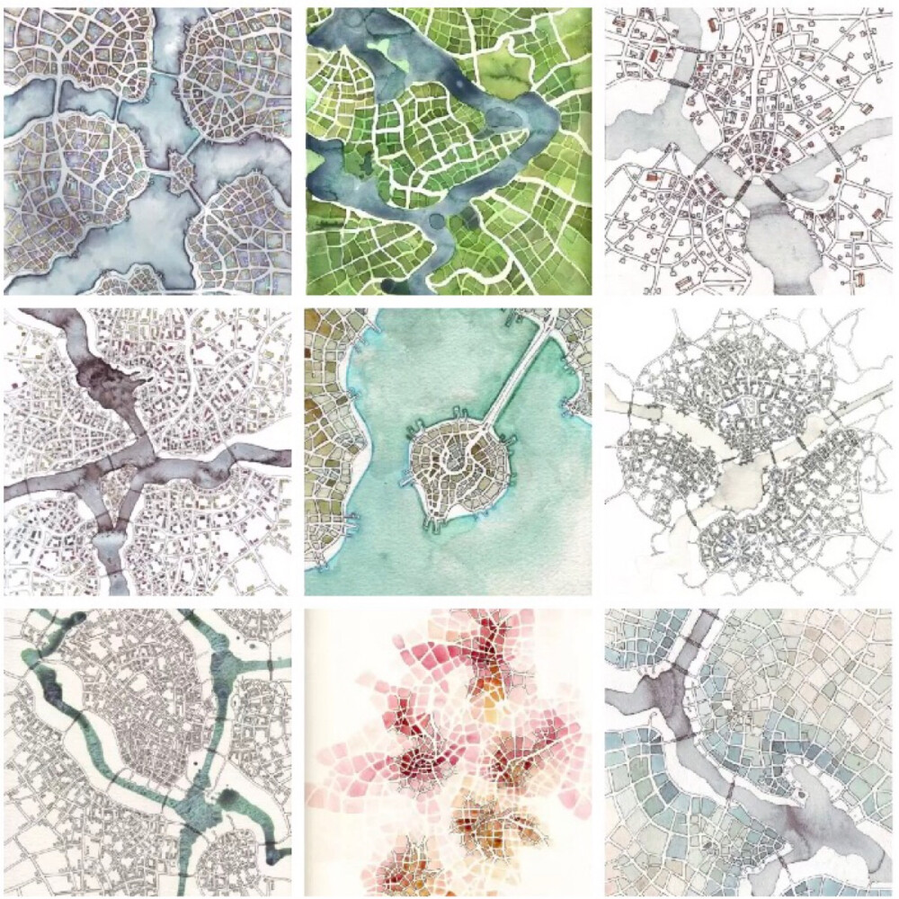 ❤️插画师Emily Garfield 城市肌理