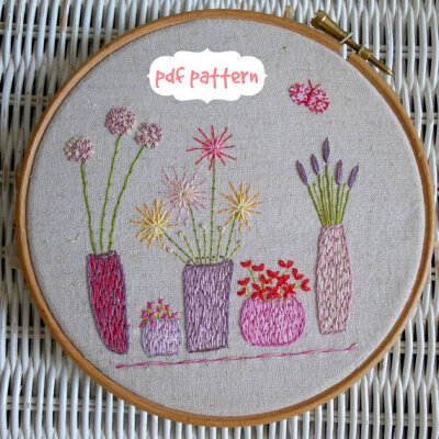 Beautiful flowers embroidery pattern PDF