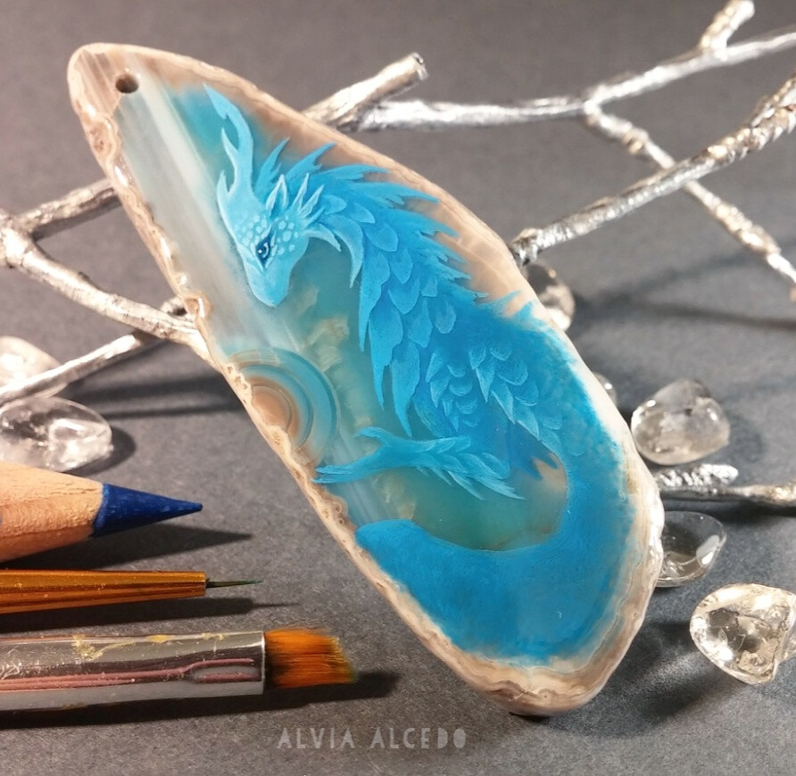 Ice blue dragon WIP by AlviaAlcedo