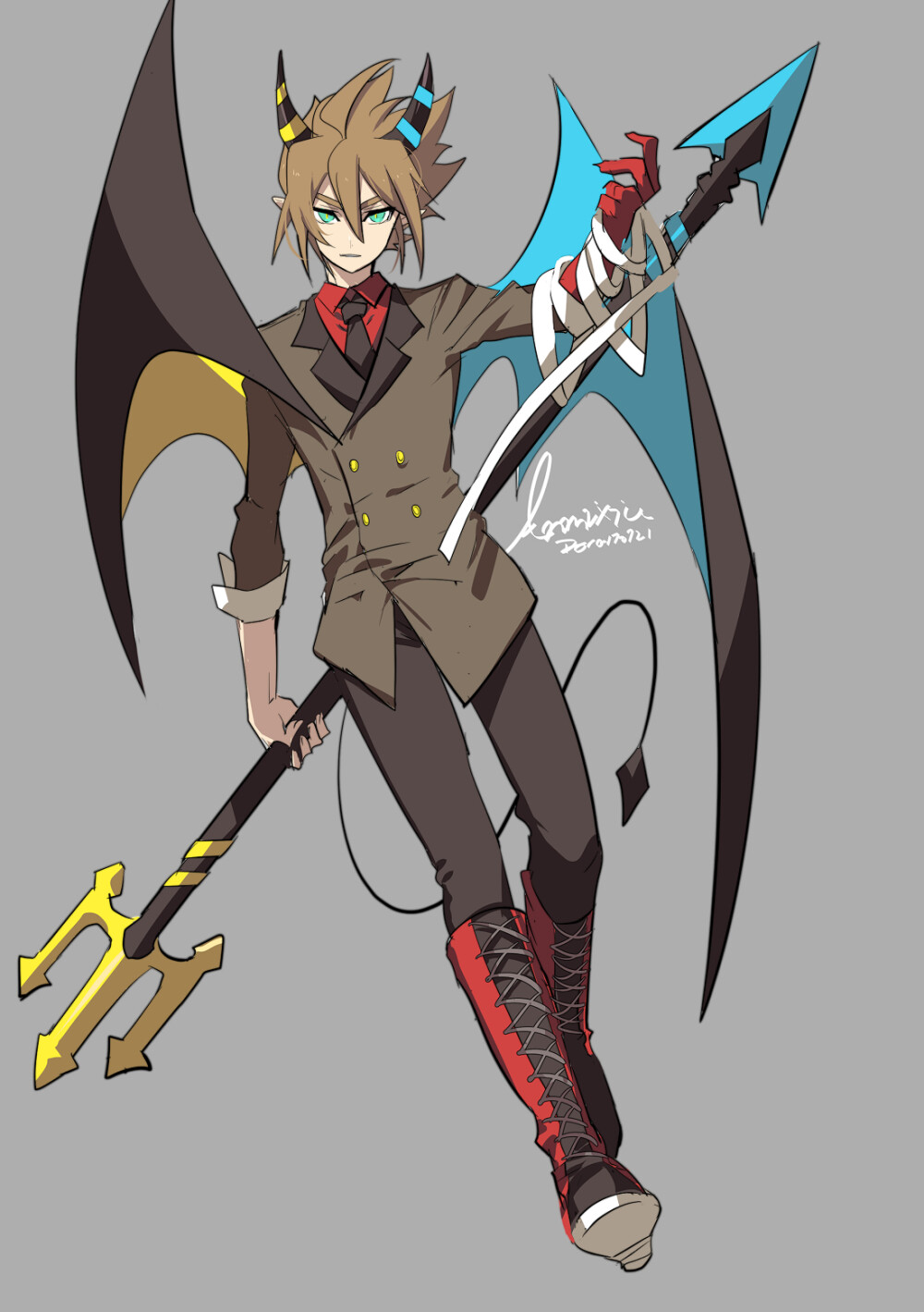 纱老师的设定。恶魔安。安哥的武器可以两头用！是上级恶魔大概。。。原设:https://m.weibo.cn/status/4131948782227653?luicode=20000061&lfid=4131948782227653&featurecode=20000180 cr:@有毒然