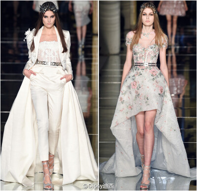 Zuhair Murad Haute Couture S/S 2016┃黎巴嫩仙裙鼻祖Zuhair Murad今年高定系列通过制衣打版的原始裙撑肩袖骨架，探讨线条廓形之美～～