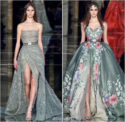 Zuhair Murad Haute Couture S/S 2016┃黎巴嫩仙裙鼻祖Zuhair Murad今年高定系列通过制衣打版的原始裙撑肩袖骨架，探讨线条廓形之美～～