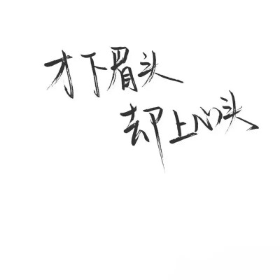 文字控.黑白毛笔手写，白底