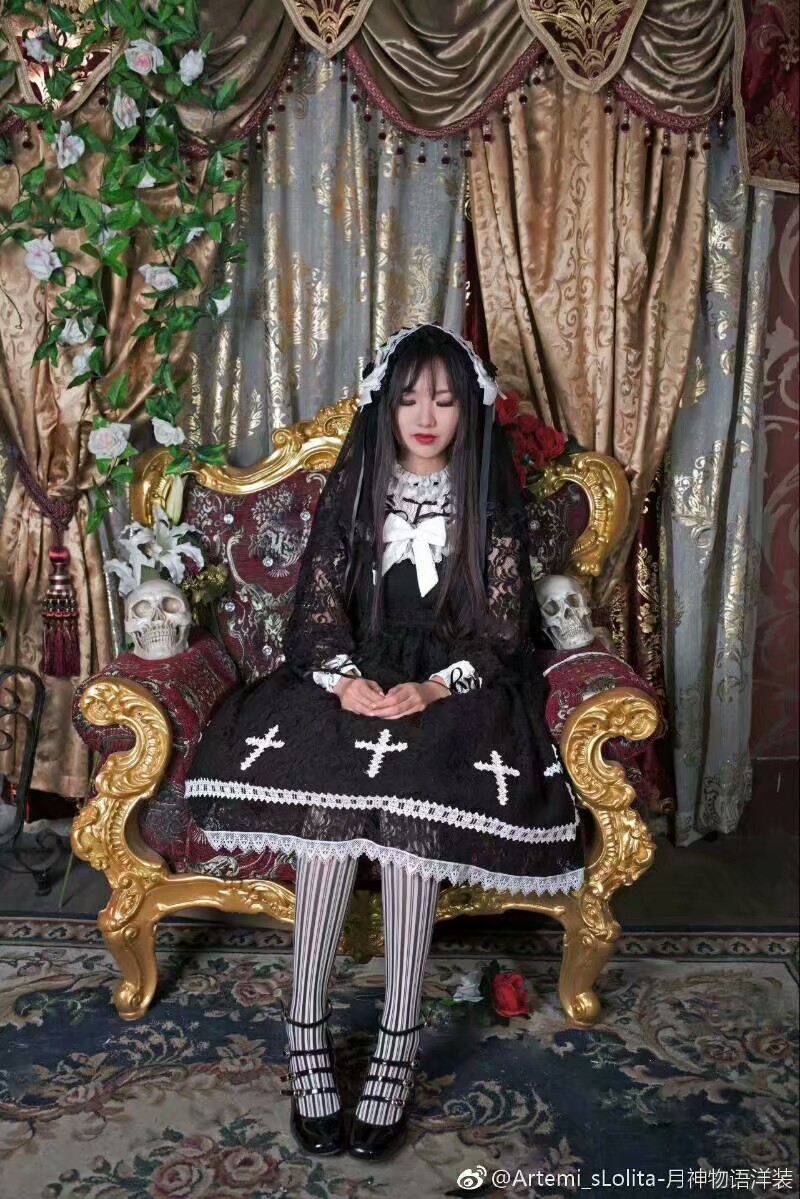 国牌：月神物语洋装＃暗夜中的特蕾莎＃两色可选，黑白