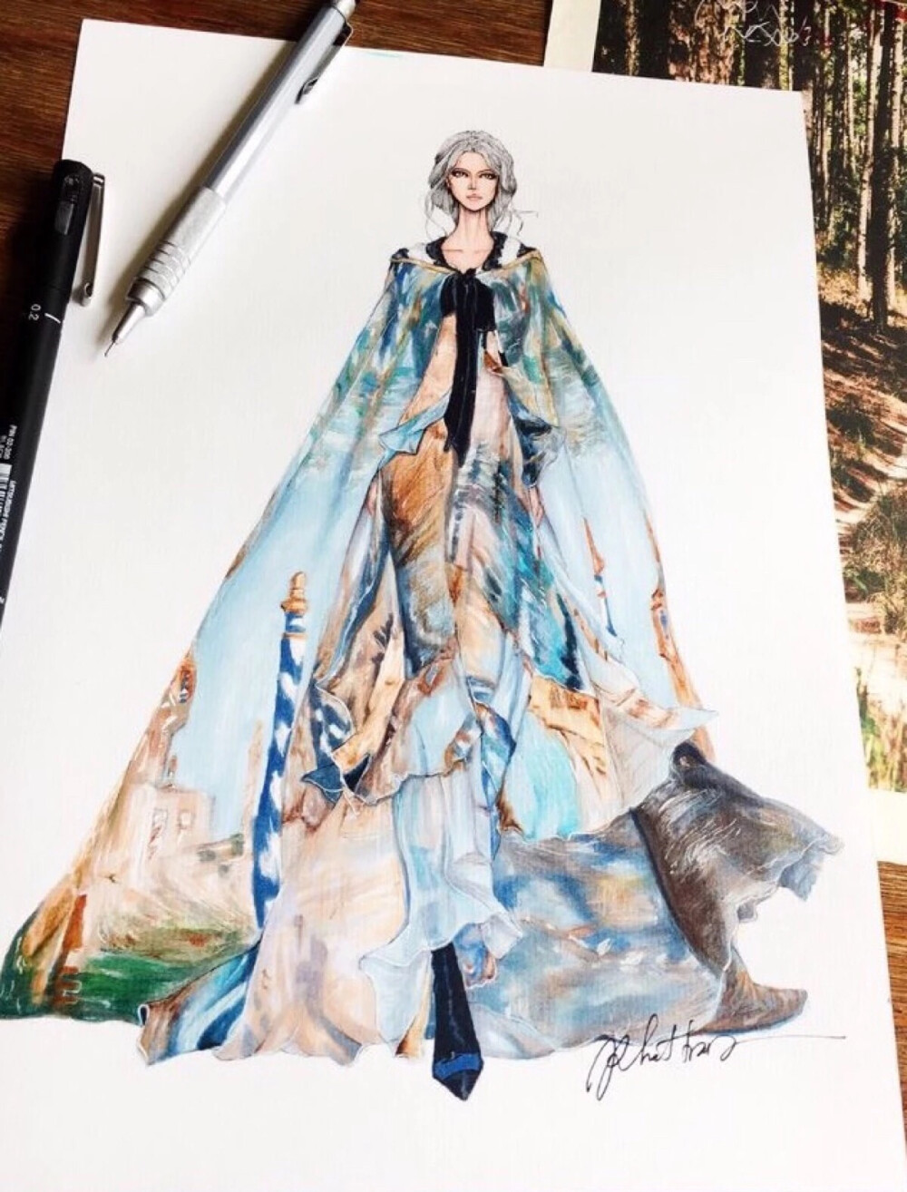 时装绘画 服装设计 插画师@Eris Tran