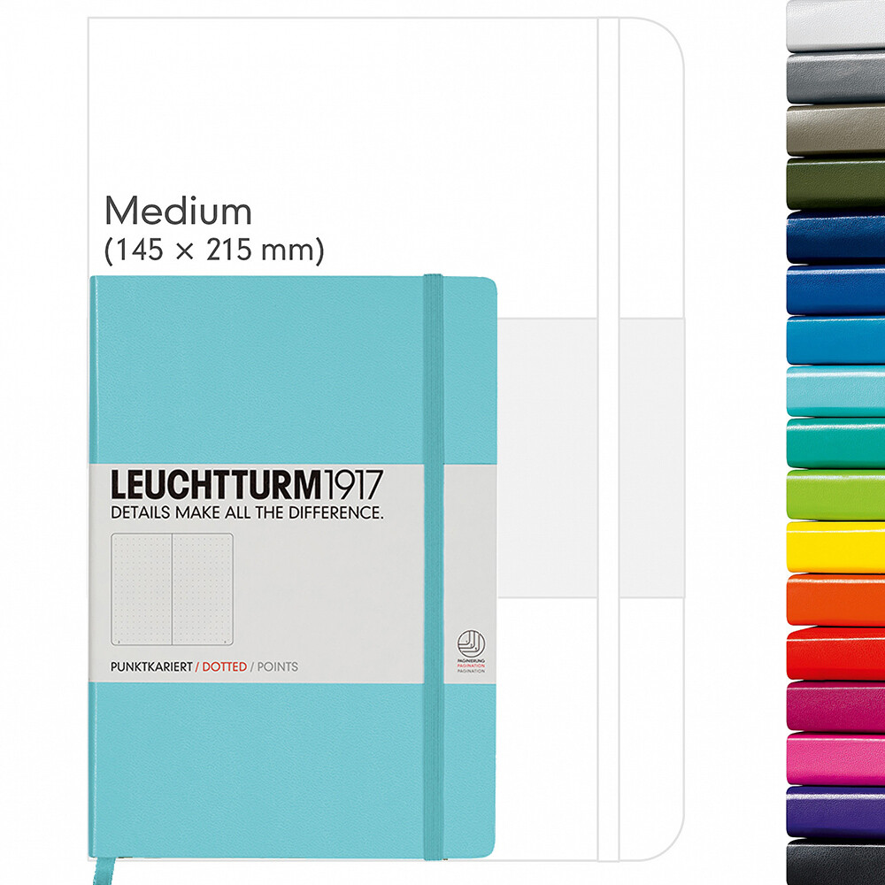 德国灯塔leuchtturm1917中开点格硬封面多色笔记本文具记事本