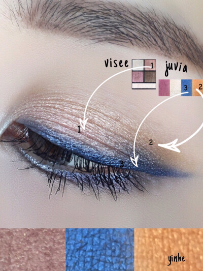 夏日妆容大作战，一直觉得深蓝跟橘色绝配