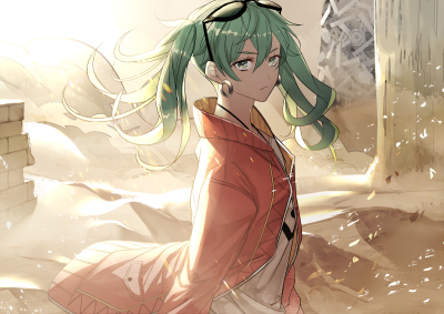 曲绘：《砂の惑星》 初音未来 绘师：條 本作品pixiv id=64094738