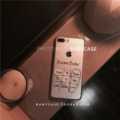 BABYCASE*日韩ins 九宫格时尚简单iPhone6/6S plus 7代手机壳绳孔