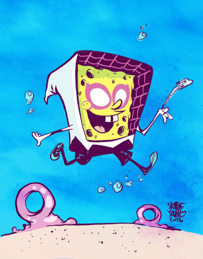 Spongebob as Spider-Gwen by Skottie Young