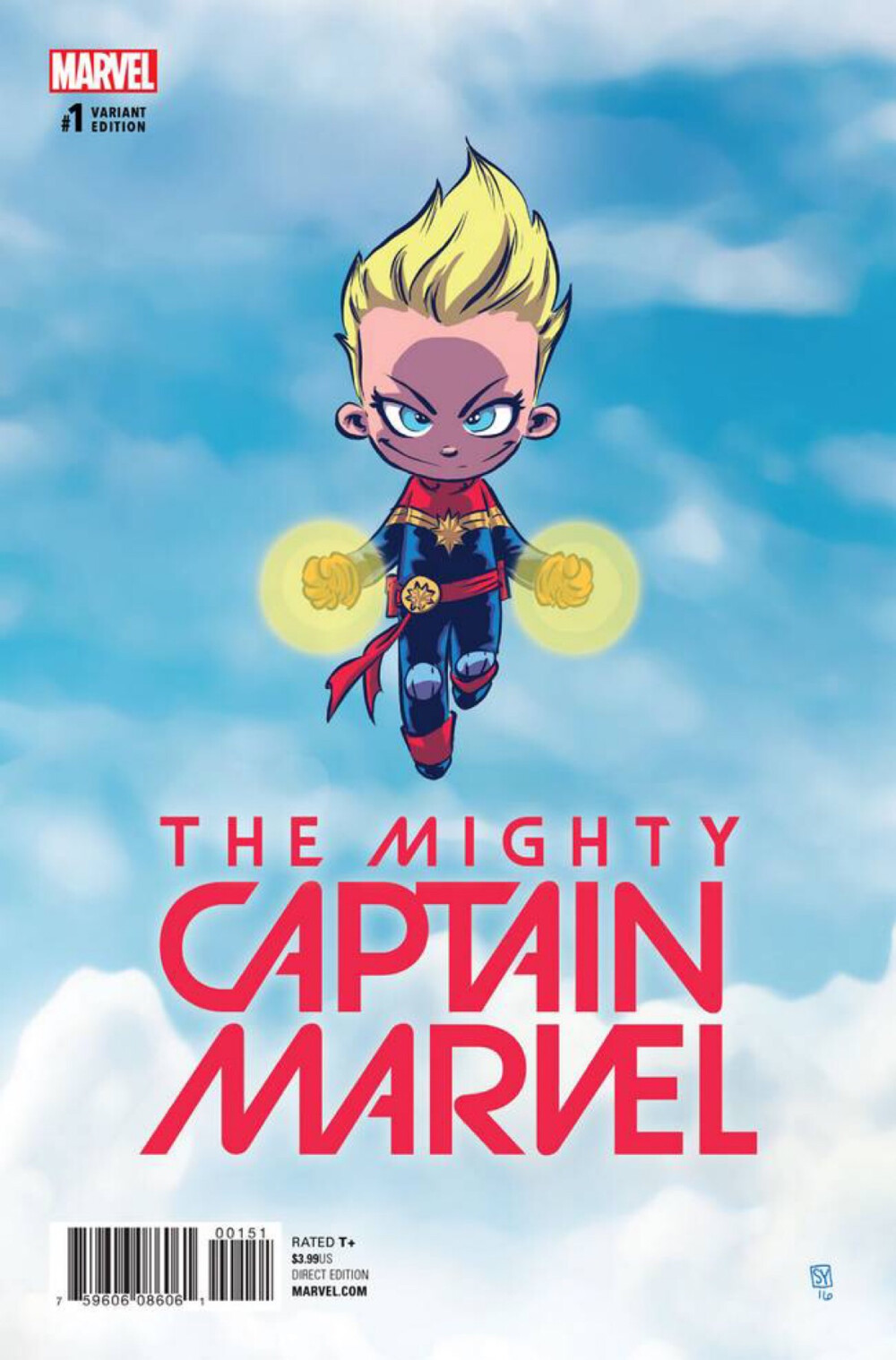 Mighty Captain Marvel variant cover by Skottie Young