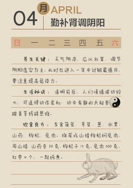 【超全12个月健康养生日历】
一年有四季 总共又有12个月 每个月的养生方式都会有不同哦 下面是超全的养生知识+生活实用秘诀 快收藏起来吧 转给需要的人