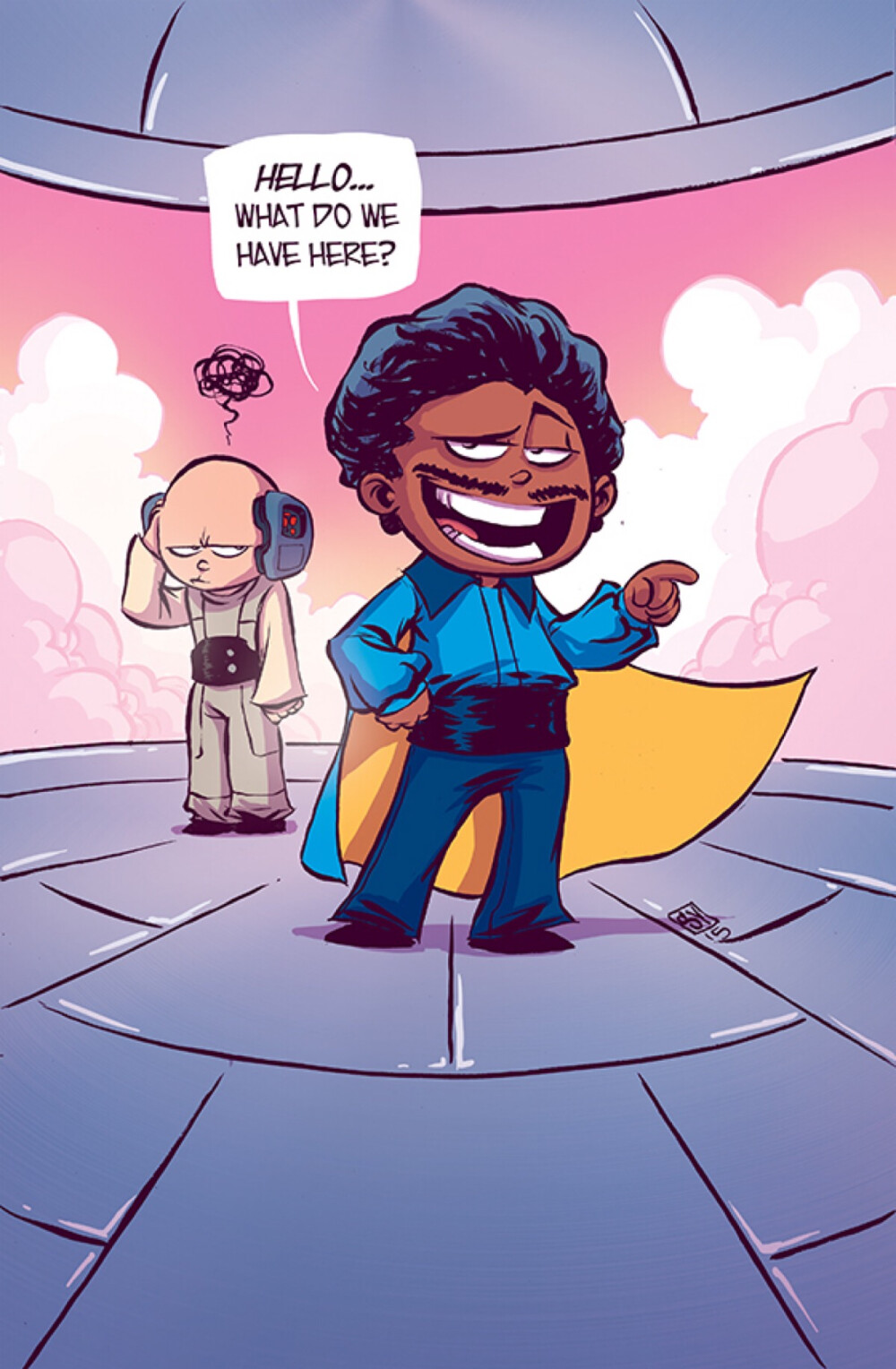 Lando variant cover by Skottie Young