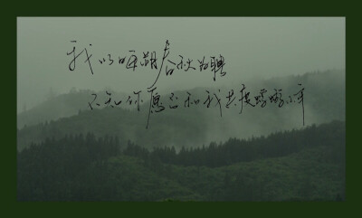 「我以晦朔春秋為聘，不知你願否共我度完蜉蝣小年。 我以冥靈之限為約，陪你共度椿湫。」