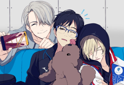 142 《冰上的尤里(YURI!!! on ICE)》主角之二 维克托·尼基福罗夫(Victor Nikiforov)/“维恰”、主角之一 胜生勇利、小狗 马卡钦、主角之三 尤里·普利赛提(Yuri Plisetsky)/尤里奥/“尤拉奇卡”（P站画师en作品） 7