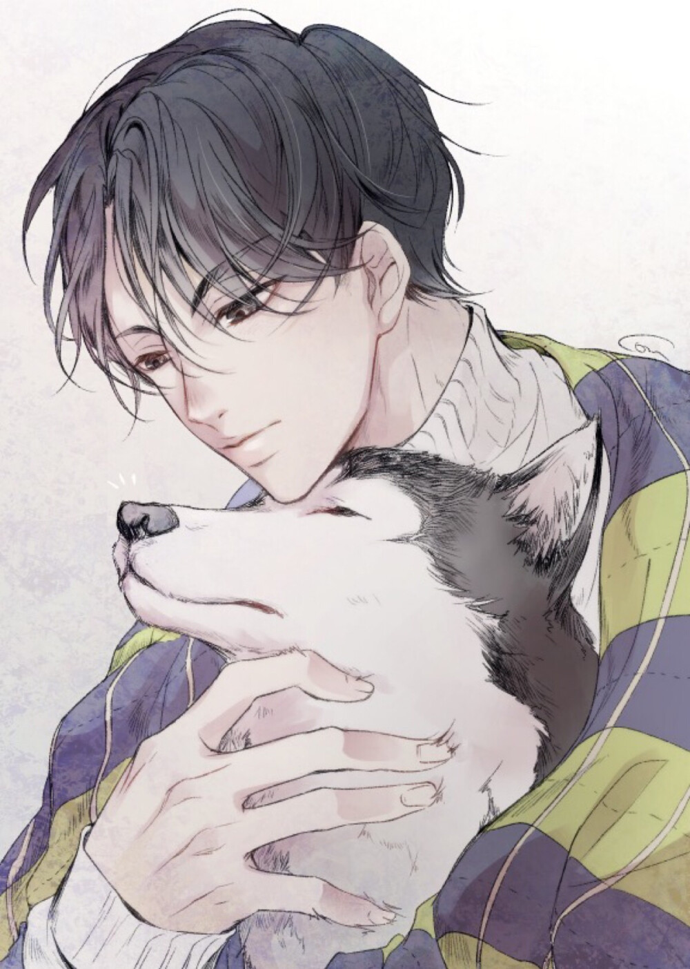 193 《冰上的尤里(YURI!!! on ICE)》韩国小哥 李承吉、李承吉 的爱犬（大型犬）（P站画师con作品）