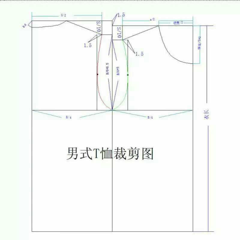 男生T恤剪裁图