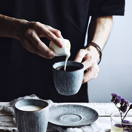 lototo日式咖啡杯早餐杯水杯茶杯杯碟套装陶瓷杯果汁杯下午茶杯子