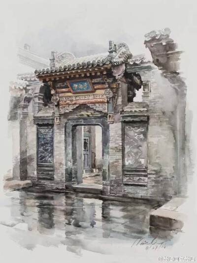 水彩 建筑 插画