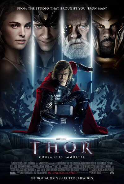 134.★★★《雷神》（Thor）是漫威影业出品的一部科幻动作电影，取材自漫威漫画，是漫威电影宇宙的第四部电影。由肯尼思·布拉纳执导，克里斯·海姆斯沃斯，汤姆·希德勒斯顿，娜塔丽·波特曼等主演。
影片讲述了被放逐…