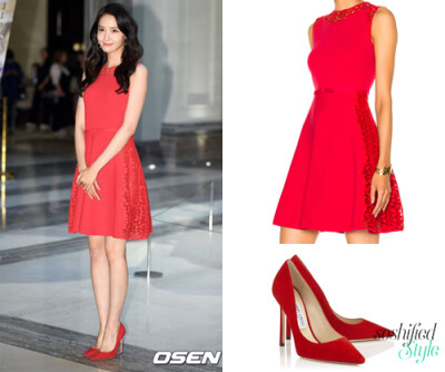 Giambattista Valli: Knit Macrame @ fwrd.com $2,995 $1,468
Jimmy Choo: Red Suede Pointy Toe Pumps @ jimmychoo.com $595