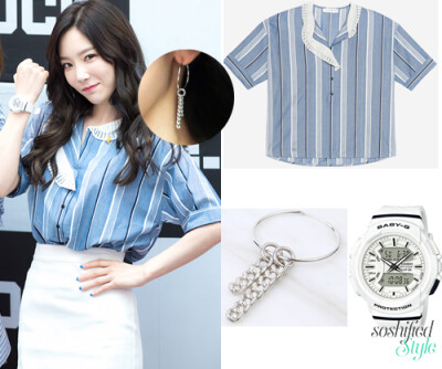 Sandro: Top With Stripes And Asymmetric Collar @ sandro-paris.com $250 $150
Numbering: Earring #178 @ numberingseoul.com ₩200,000
Casio Baby-G: BGA-240-7A @ babyg.casio.com (price upon application)