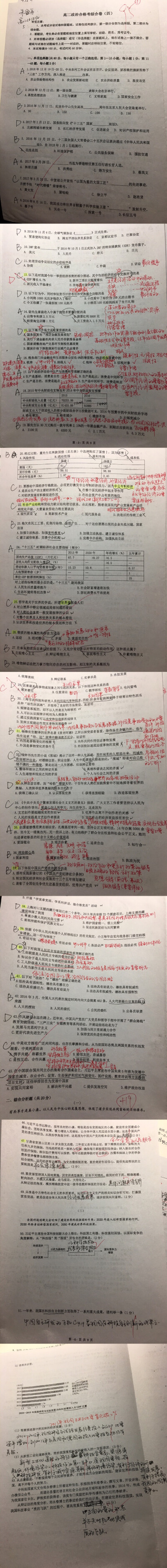 政治考卷（整理的所有知识点）