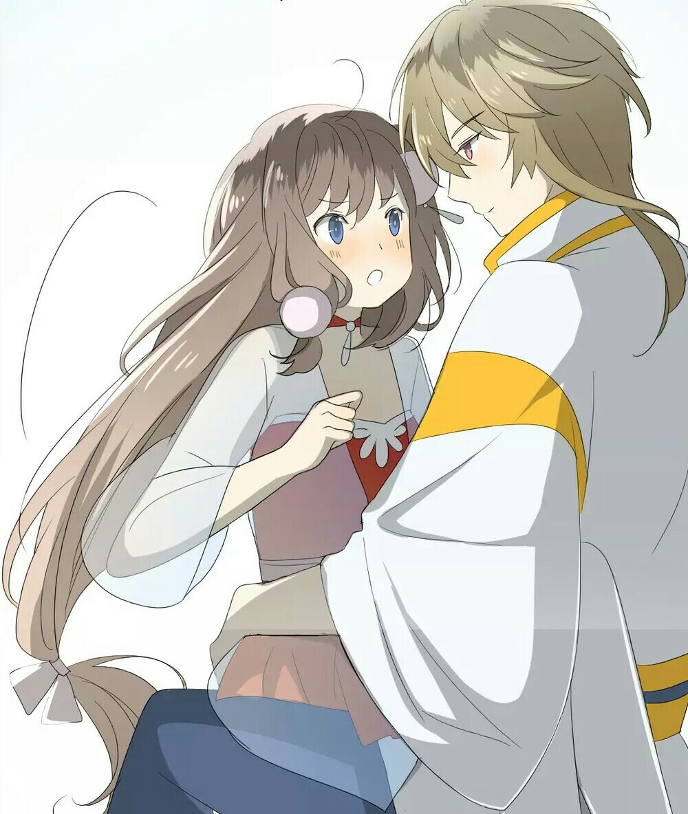 巫祝少女古风漫画唯美恋爱宫廷场景插图绘画