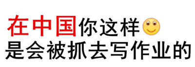 在中国 你这样是被会抓去写作业的——by普洱.（文字表情包 关于斗图）