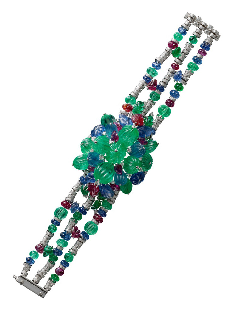 卡地亚祖母绿彩宝手链