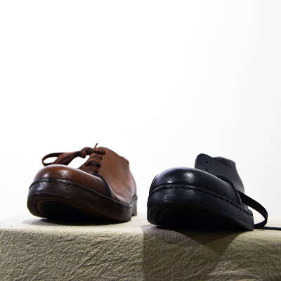Awen手工固特异缝线重工艺 Vintage进口植鞣洗水牛皮青年板鞋皮底