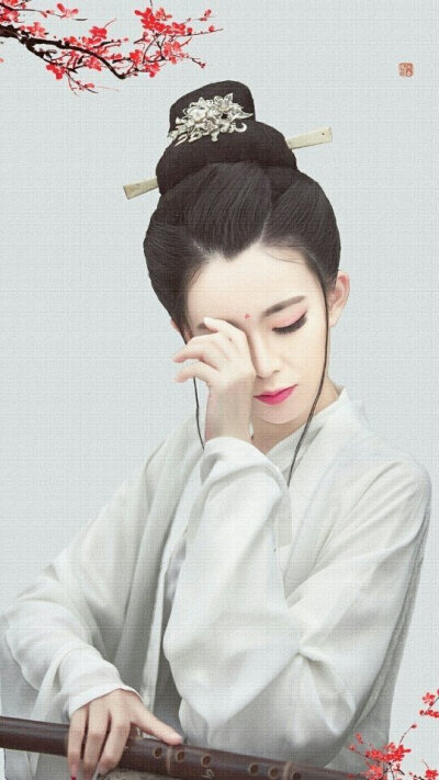 道姑，竹笛