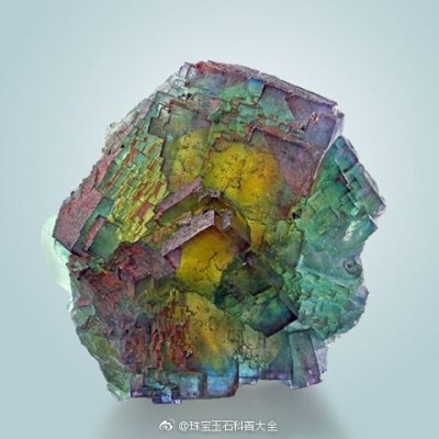 谁说萤石不好看~来看看产地德国的彩虹萤石 Rainbow Fluorite ​​​​