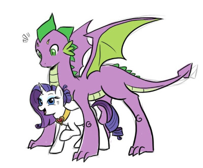 Spike and Rarity by kilalaaa