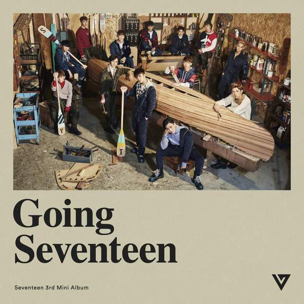 专辑名:Going Seventeen
语言:韩语
歌曲数量:8首
发布时间:2016-12-05
专辑介绍:
SEVENTEEN带着对梦的灿烂的热情回归，青春加热情，通过全新专辑为大家展现不可能的一面。创作豆SEVENTEEN时隔五个月携第三张迷你专辑《GOING SEVENTEEN》回归。《GOING SEVENTEEN》共分为“Make A Wish”、 “Make It Happen”和“Make The Seventeen”等三个版本，收录了 8 首歌曲，主打曲为《Boom Boom》。
歌曲名称:
BEAUTIFUL
붐붐(Boom Boom)
HIGHLIGHT
기대(期待)
빠른 걸음(快步)
몰래 듣지 마요(不要偷听)
글쎄(或许吧)
웃음꽃(微笑花)