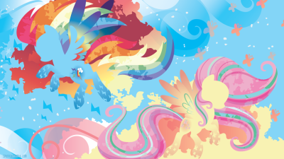 Rainbow Power: Rainbow Dash and Fluttershy by SambaNeko