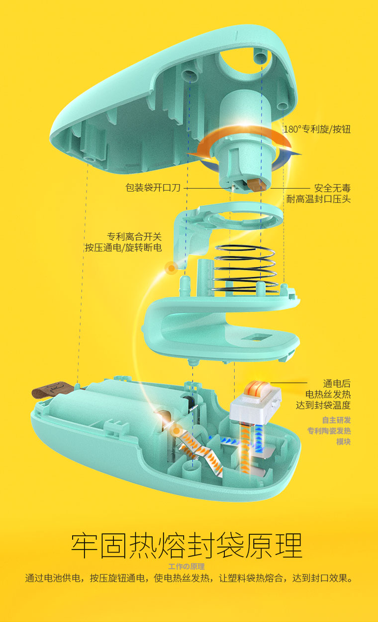 薯片、坚果、可乐、瓜子......吃货的日常没有小尝两口的概念，大肆狂吃之后，剩下的零食却在不断挑战你的胃容量，毕竟自己开的零食，流着泪也要吃完！这样甜蜜的烦恼，飞比便携加热封口机帮你解决，一按一拉，任何零食完美封存，如此贴心的小物即将在淘宝众筹惊喜首发，价格之余还附送品牌零食！吃货的你怎能拒绝！