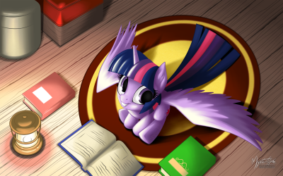 Twilight Sparkle Reading by mysticalpha