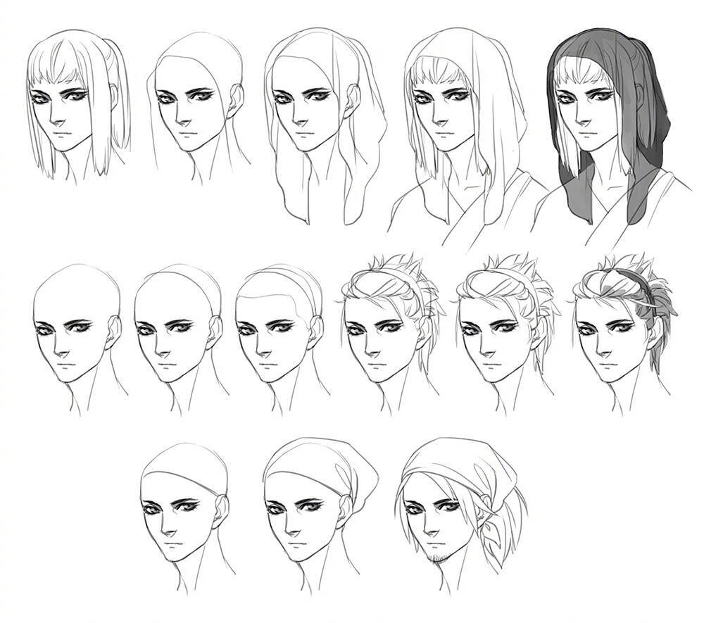 帽子口罩头罩等画法_(:⁍」∠)_