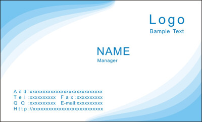 蓝白渐变曲线企业名片设计