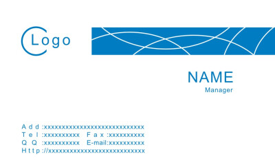 蓝白简单企业名片设计