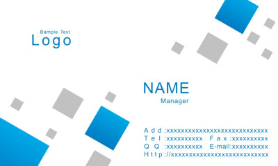 蓝白几何企业名片设计